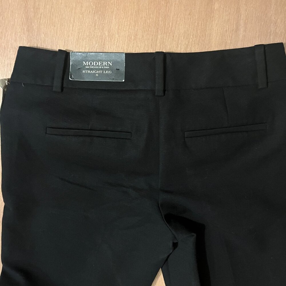 Ann Taylor Modern Straight Leg Pants Black Size 0 NWT Tailored Office - Picture 8 of 14